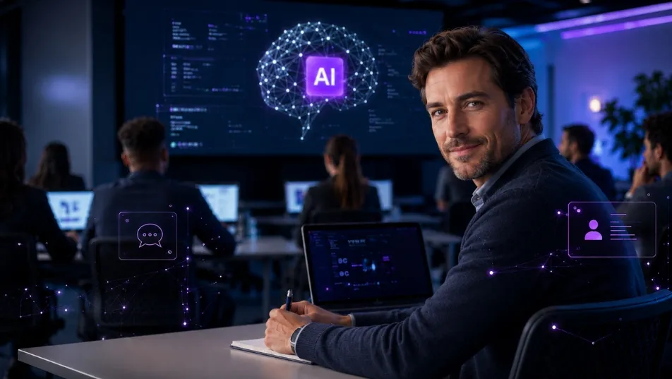 Partecipante in aula durante un corso di Intelligenza Artificiale